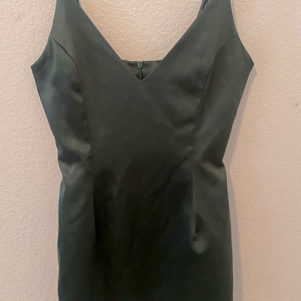 Green satin like Dress